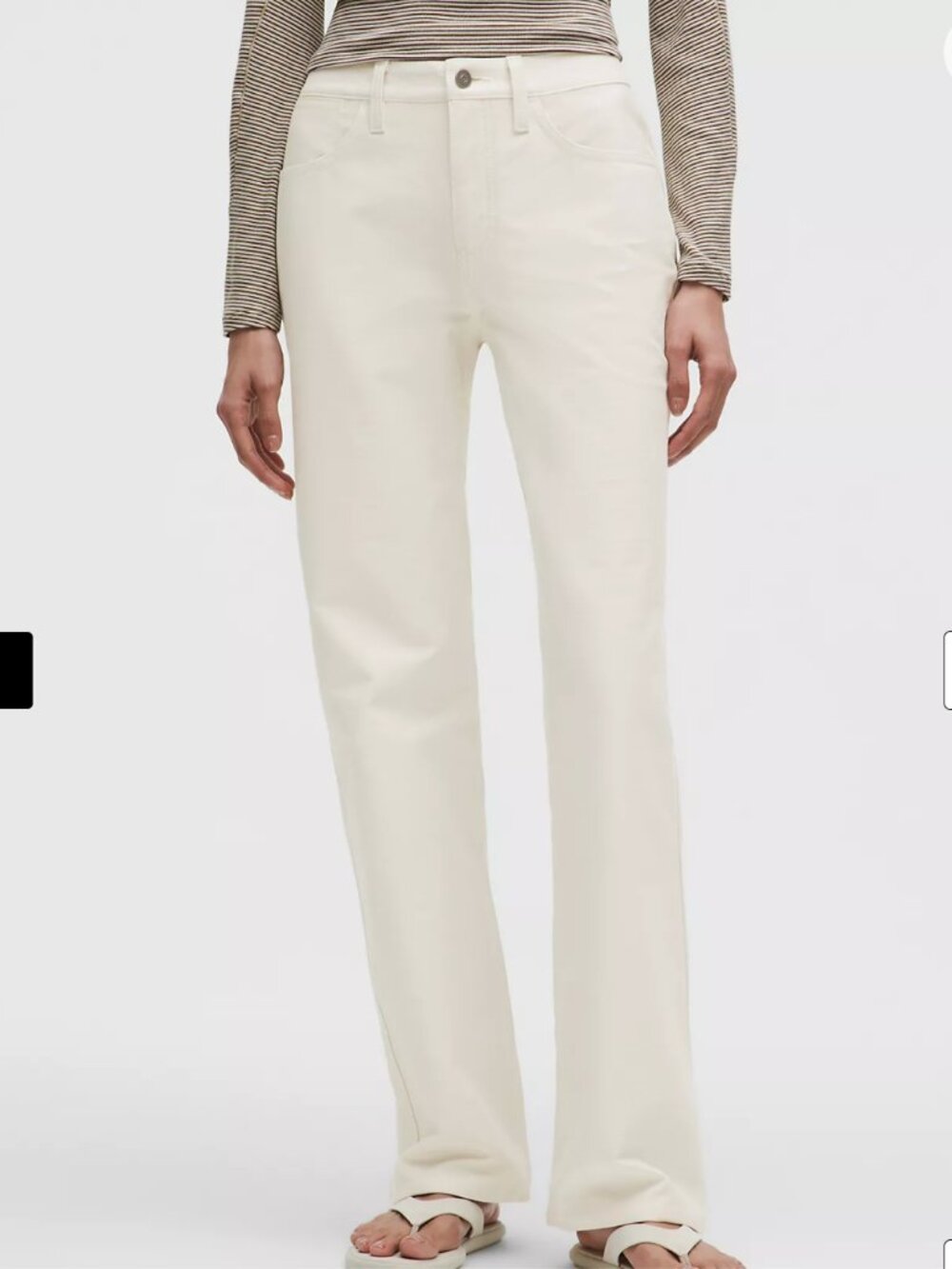 Lululemon NWT EasyFive Mid-Rise Relaxed-Straight Pant Regular Light Ivory